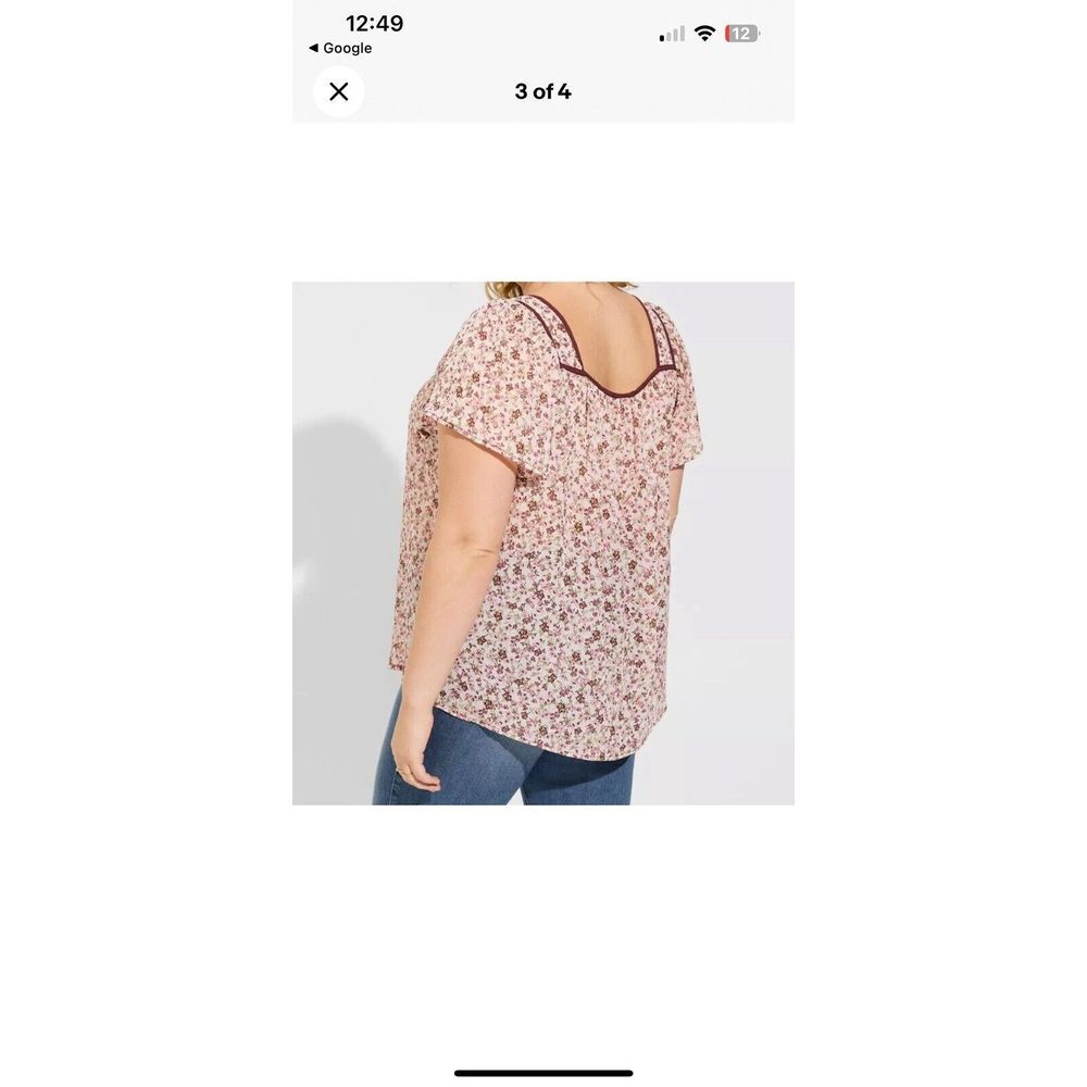 Torrid Crinkle‎ Chiffon Flutter Sleeve Top Multi New with tags